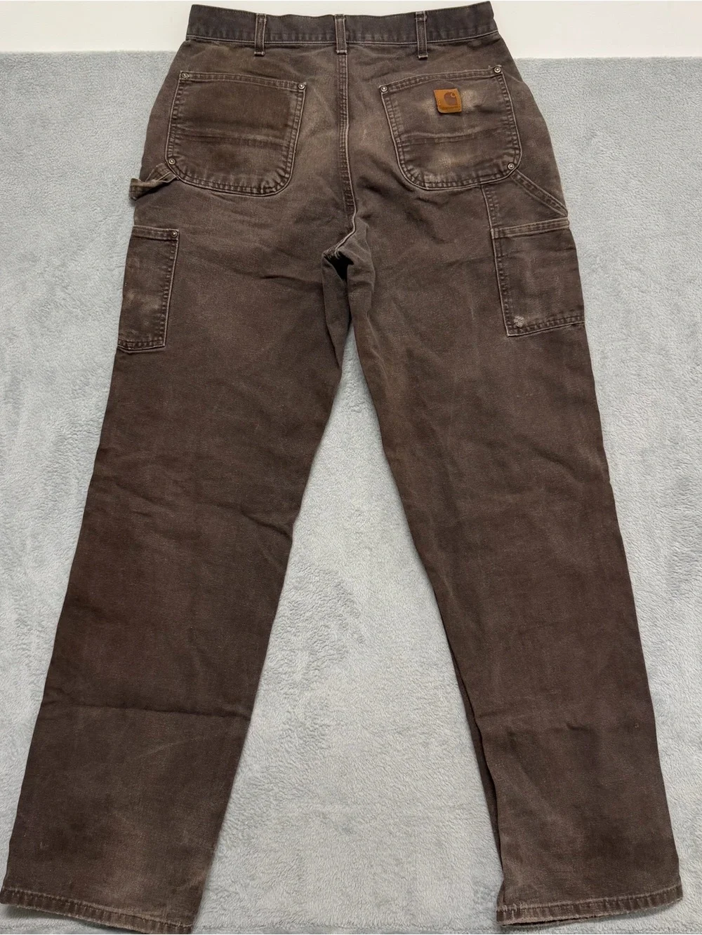 Carhartt Pants Mens 32x34 Brown B136 DKB Loose Duck Double Knee Carpenter Work